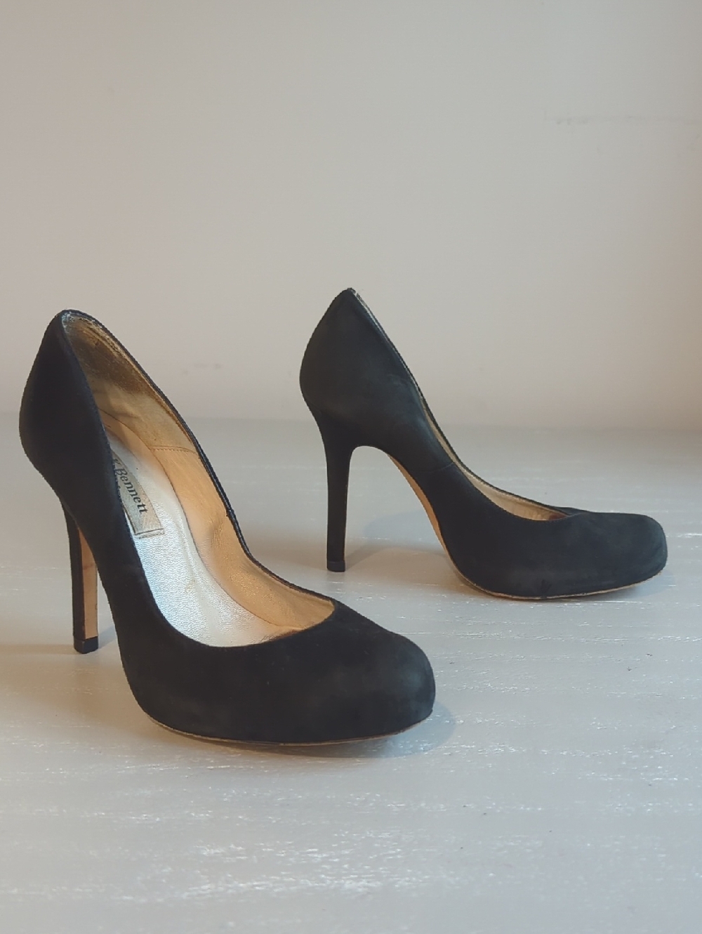 LK Bennett Black Suede Stiletto Pumps size 35.5